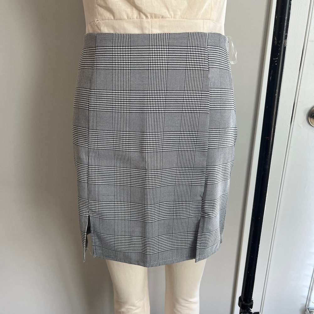 Herringbone Pencil Skirt w/ Slits